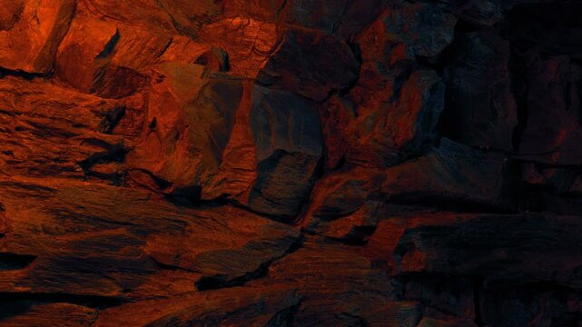Fire Lights Up Cave Wall