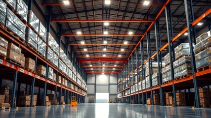 Fototapeta premium Warehouse Interior - Bright, Colorful, Detailed AI Photo