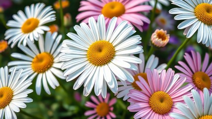 Fototapeta premium Watercolor Daisies Freedom Summer July AI Art - Bright Summer Vibes