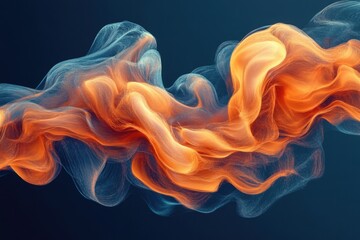 Obraz premium Abstract Orange and Blue Flowing Energy