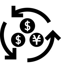 Business and economy, currency conversion, currency exchange icon