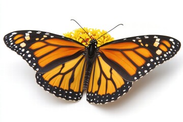 Fototapeta premium Monarch Butterfly on Yellow Flowers