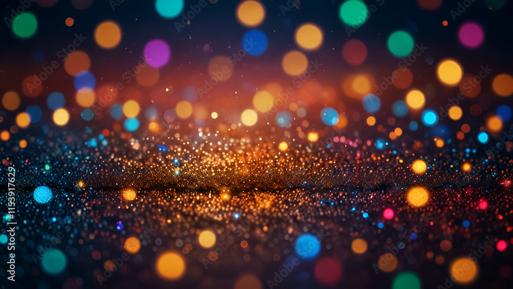 Poster enchanting glitter bokeh lighting effect multicolor blurred abstract background creating a dreamy ma