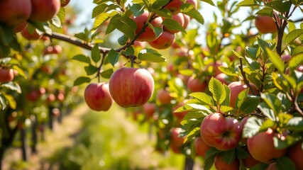 Obraz premium Yakima Apple Picking - Autumn Harvest Bounty - Vibrant Orchard Scene