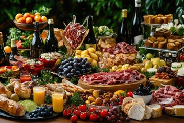 Obraz premium Festive Christmas Dinner Celebration with Vibrant Colors and Cheerful Atmosphere