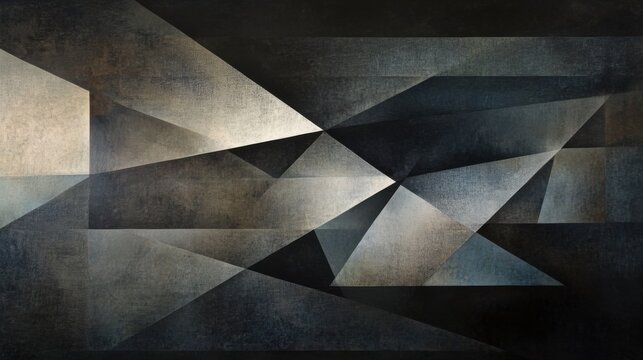 Arte abstracto geom&eacute;trico en tonos oscuros y claros
