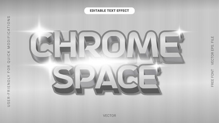 Chrome Space Editable Text Effect for Modern Design Projects