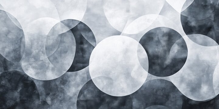 Composici&oacute;n abstracta c&iacute;rculos blancos y negros