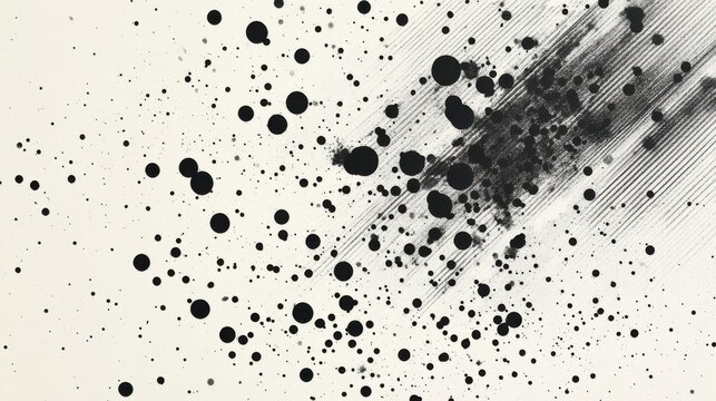 Dise&ntilde;o art&iacute;stico con manchas negras en fondo blanco