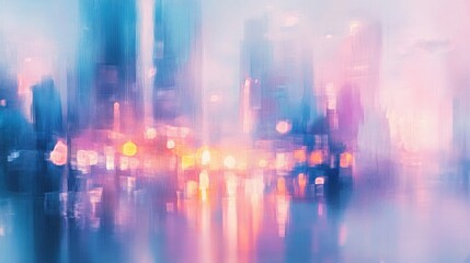 Fototapeta premium Escena abstracta de ciudad iluminada