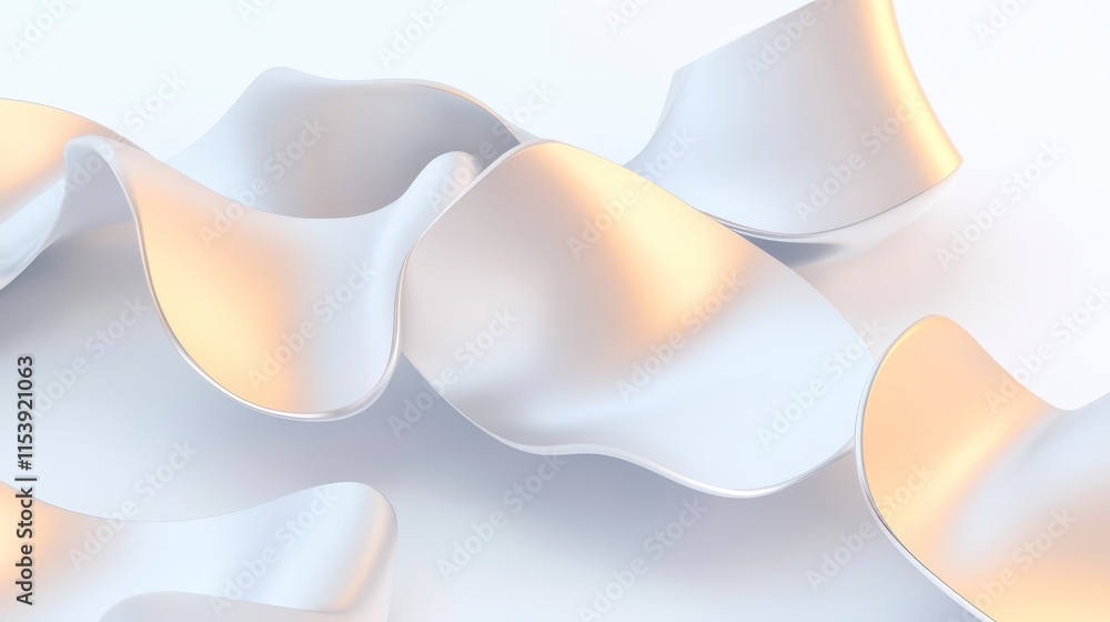 Poster a wavy, smooth surface in soft white tones, creating an elegant and serene visual effect.