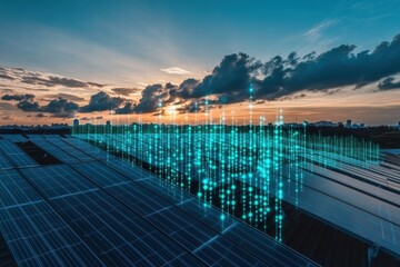 Smart City Solar Energy Sunset