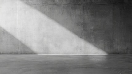 Espacio vacío con pared de concreto y luz