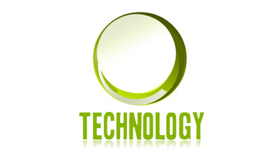 A green circle with the word technology written in white Logo. The circle is the main focus of the image