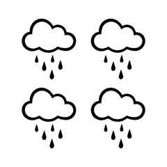 Rain element, cute weather clipart vector on grey background

