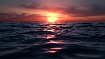 Fototapeta premium Stunning Sunset Over the Ocean: A Captivating View