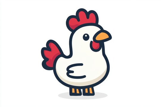 playful chicken logo, minimalist chicken doodle logo with a playful twist, ideal for adding charm to branding projects perfect for a fun touch
