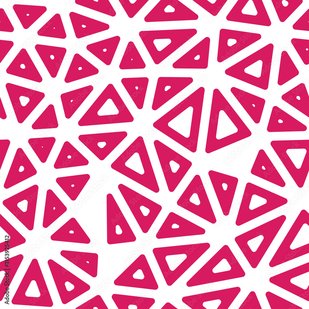 Poster minimal geometric background. medium triangles size. solid color style. rounded triangular cells out