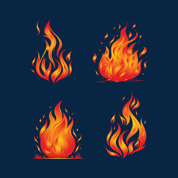 .fire vector design with solid background