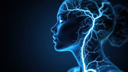 Obraz premium Vagus Nerve Stimulation - Illustrative Medical Animation