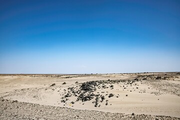 landscape at the Kusrawad desert in the Danakil depression at the Ethiopian Afar region