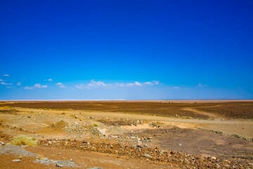 landscape at the Kusrawad desert in the Danakil depression at the Ethiopian Afar region