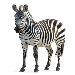Majestic Zebra on White Background