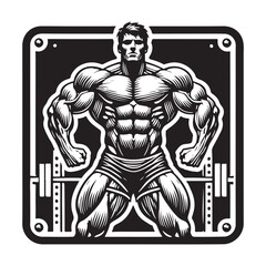 Obraz premium Gym Fitness silhouette vector with white background