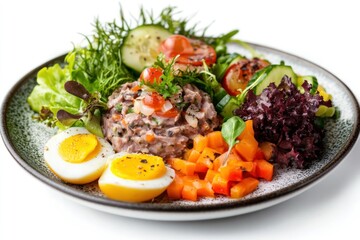 Fresh Vibrant Vegetable Salad on a Plate