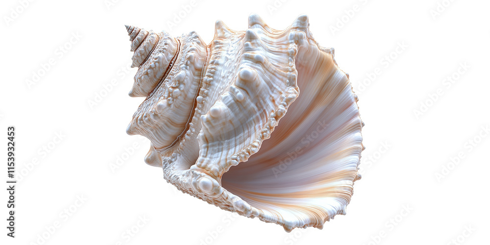 Poster conch shell spiral seashell isolated on transparent background