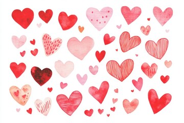 Colorful Heart Shapes in Red and Pink Collection