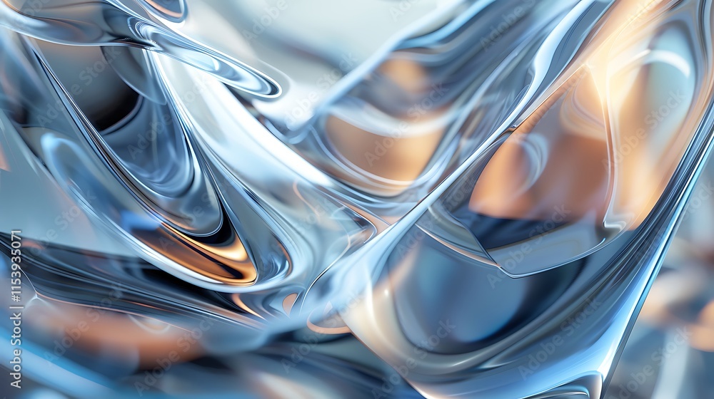 Poster smooth, translucent glass texture featuring flowing abstract shapes and subtle internal reflections.