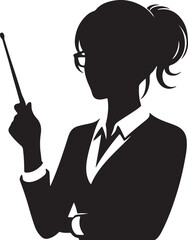 Single Teacher Black Silhouette black Vector the white background