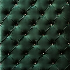 Fototapeta premium Emerald Green Velvet Upholstery Texture with Button Tufting