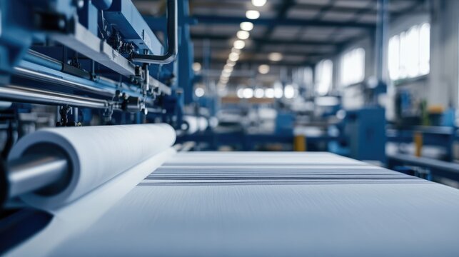 Industrial Paper Manufacturing Machine in a Factory
