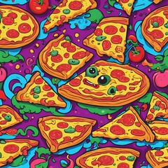 Psychedelic Pizza Character Photos