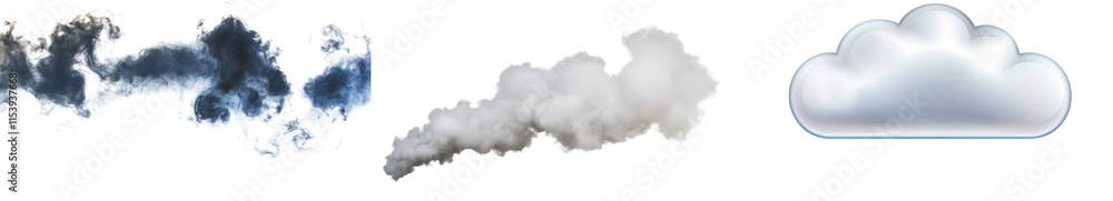 Poster 3d render a realistic cloud with a distinct outline, isolated on a transparent background.
