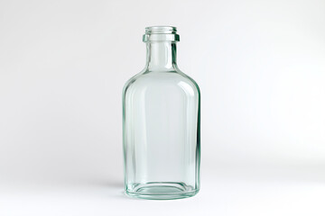 Empty water bottle isolated on white background, Selective focus luxury water bottle on white background.