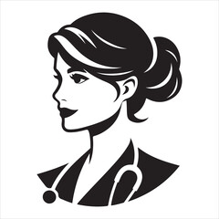 Female doctor silhouette vector. Female doctor icon silhouette illustration