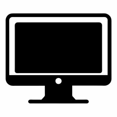 Desktop Monitor Silhouette Vector Art