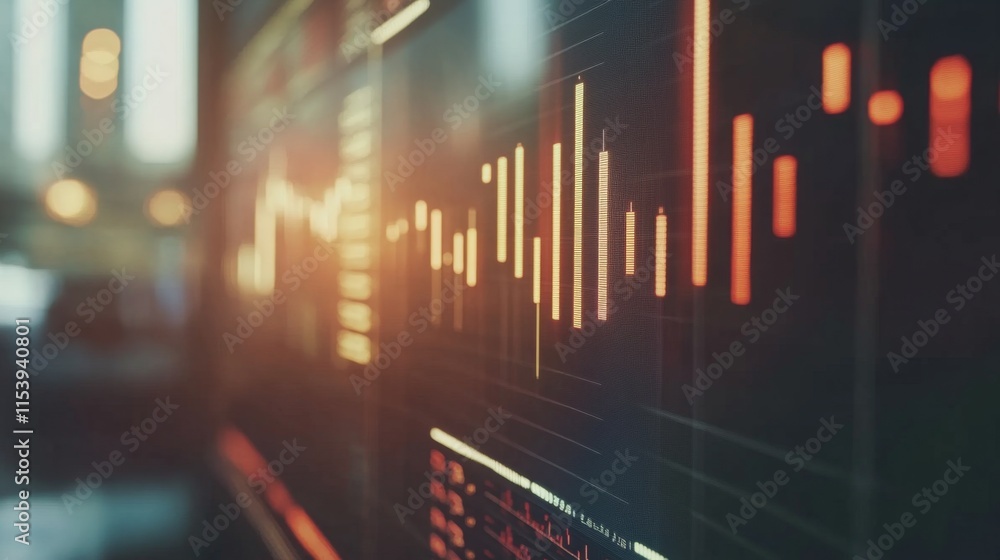 Aufkleber data analysis trends visualization urban office digital graphics modern workspace close-up business 