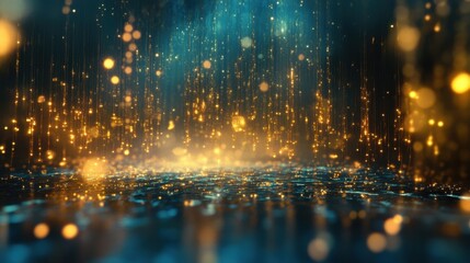 Escena de luces brillantes caídas