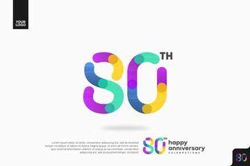 Number 80 logo icon design, 80th birthday logo number, anniversary 80