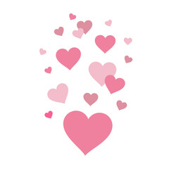 pink hearts flat vector illustration logo icon clipart