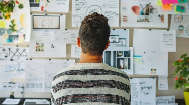 Content marketing vector sketch notes on strategy, planning, and analysis