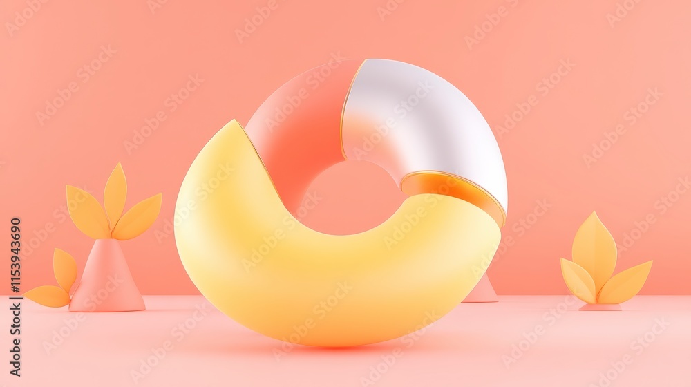 Aufkleber a colorful and abstract design featuring a looped shape with a soft gradient against a pastel backdr