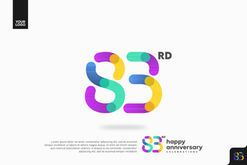 Obraz premium Number 83 logo icon design, 83rd birthday logo number, anniversary 83