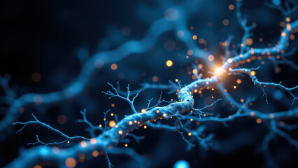 Vagus Nerve Stimulation (VNS) visualization with glowing neuron pathways.