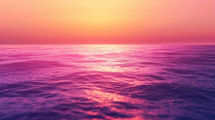 Fototapeta premium Serene Sunset Over Calm Ocean Waves in Vibrant Purple Hues