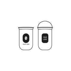 Vector illustration of coffee cup outline